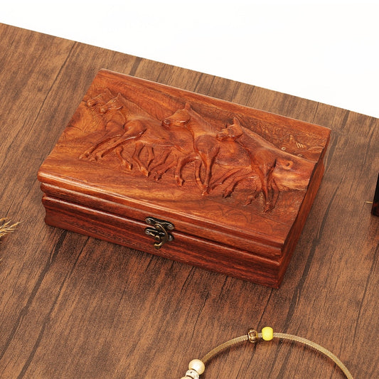 Horse Jewelry Box, Hand Carved Wooden Horse Decor Jewelry Organizer Box, Wooden Animal Carvings Decoration, Horse Lover Gifts