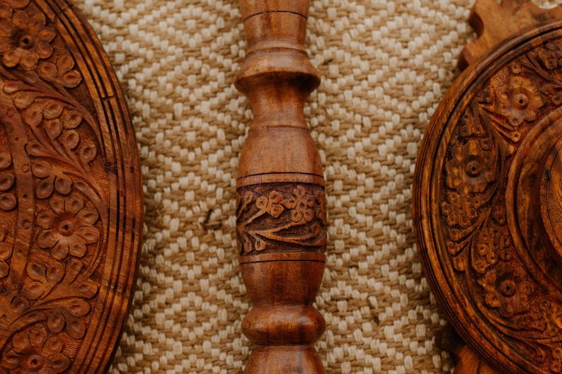 Coffee Table - Wooden Side Table for Living Room, Live Edge Coffee Table, Unique End Table, Round Coffee Table with Folding Legs