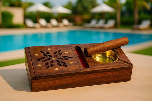 Personalized Ashtray with Lighter Organizer, Custom Smoking Accessories Gift for Him, Groomsmen Proposal & Father's Day Gift