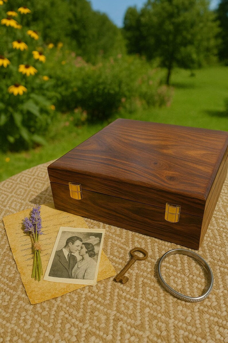 Wedding Card Box - Personalized Wooden Memory Box for Couples, Bridesmaid Gift, Groomsmen Gift Box, Custom Wedding Gift & Anniversary Gift
