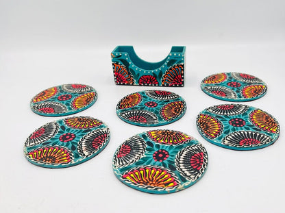 Truck Art Coasters Set: Rosewood Indian Pakistani Decor