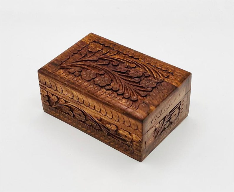SECRET LOCK BOX - Hidden Compartment Secret Opening Puzzle Box Wood, Handmade Hidden Lock Jewelry Box, Vintage Jewelry Organizer
