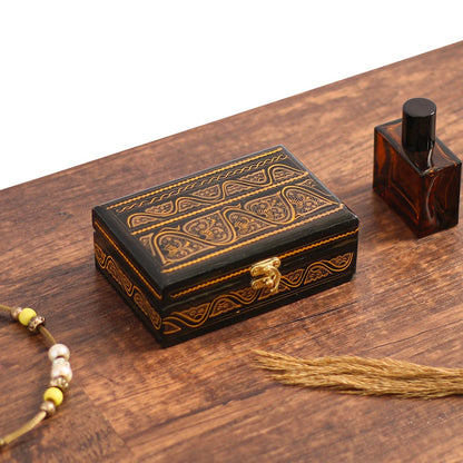 Small Jewelry Box - Hand Painted Wooden Jewelry Organizer Box for Girls, Gift for Her Wedding Anniversary Trinket Box Gift