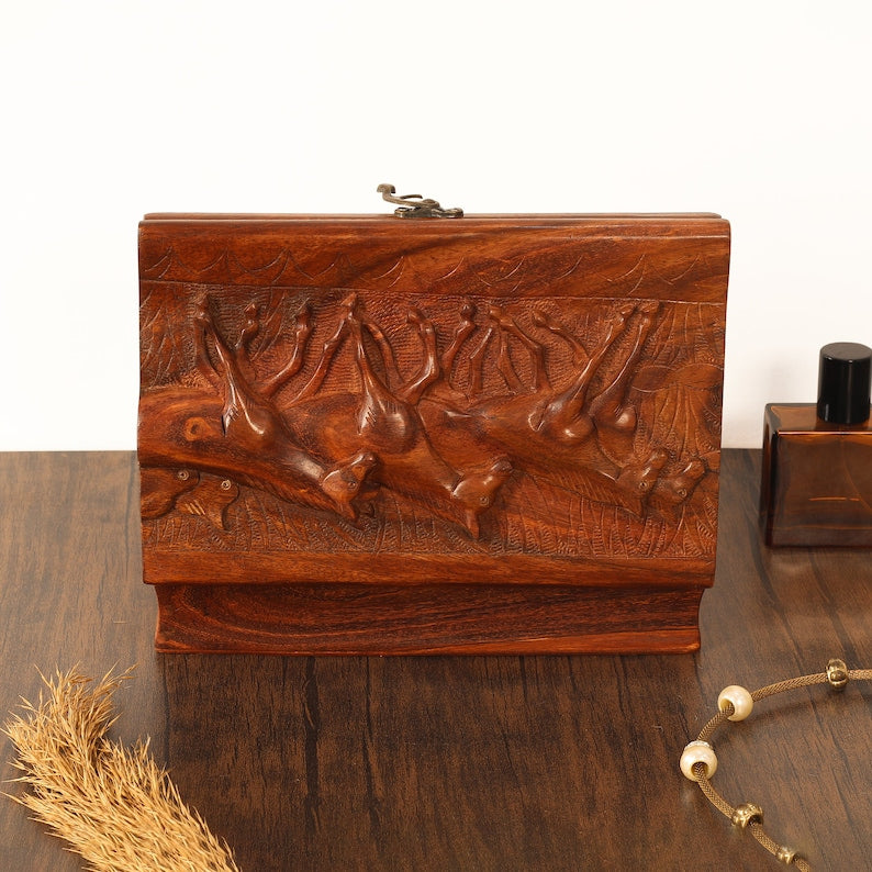 Horse Jewelry Box, Hand Carved Wooden Horse Decor Jewelry Organizer Box, Wooden Animal Carvings Decoration, Horse Lover Gifts