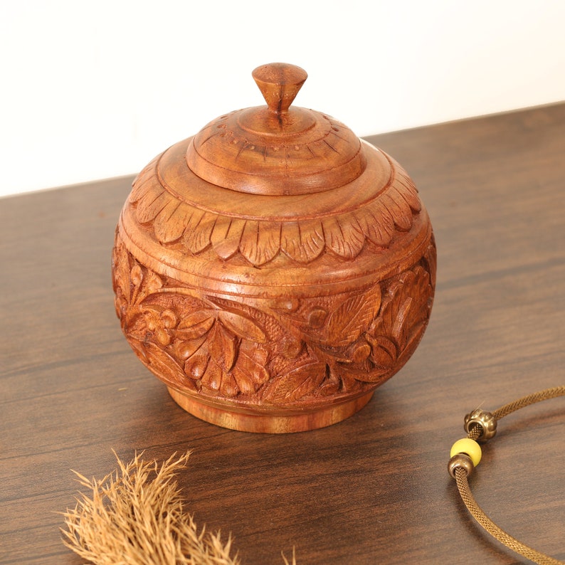 Sugar Bowl with Lid, Kitchen Decor Salt Cellar, Wooden Sugar Pot Kitchen Organizer, Sugar Container, Spice Jar, Spice Rack Housewarming Gift