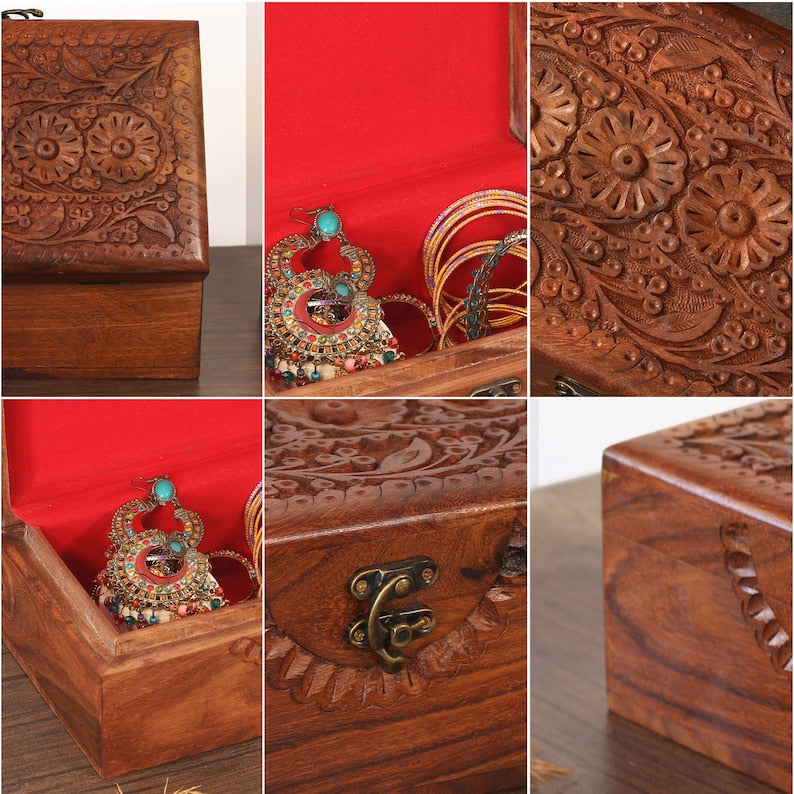 Engraved Rosewood Jewelry Box: Handmade Heirloom Organizer