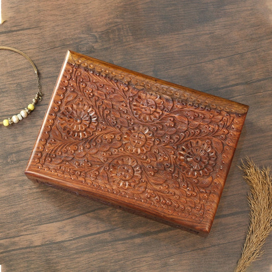 Rosewood Jewelry Box: Mid-Century Modern Secret Lock Organizer