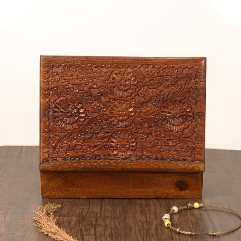 Rosewood Jewelry Box: Mid-Century Modern Secret Lock Organizer