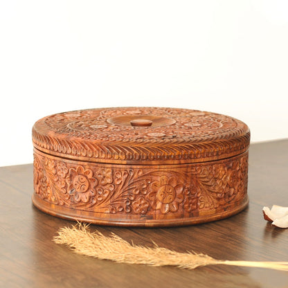 Indian Spice Box, Wooden Masala Box with Lid, Masala Dabba, Spice Container, Dry Fruit Organizer Box, Multipurpose Dry Fruit/Spice Box