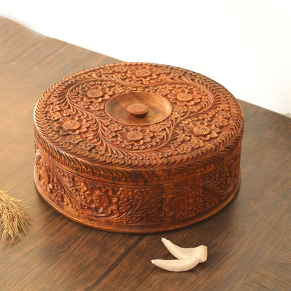 Indian Spice Box, Wooden Masala Box with Lid, Masala Dabba, Spice Container, Dry Fruit Organizer Box, Multipurpose Dry Fruit/Spice Box