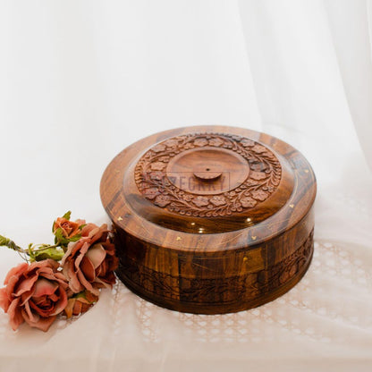 Wooden Roti Box, Pakistani Decor Hotpot Food Storage Container, Pakistan Cookware Chapati Box, Roti Warmer Kitchen Accessory