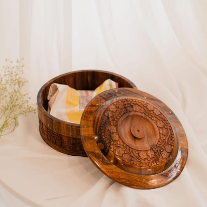 Wooden Roti Box, Pakistani Decor Hotpot Food Storage Container, Pakistan Cookware Chapati Box, Roti Warmer Kitchen Accessory