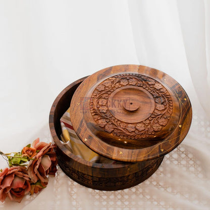Wooden Roti Box, Pakistani Decor Hotpot Food Storage Container, Pakistan Cookware Chapati Box, Roti Warmer Kitchen Accessory