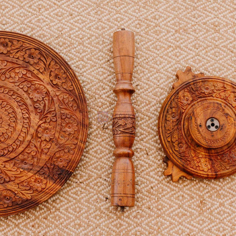 Coffee Table - Wooden Side Table for Living Room, Live Edge Coffee Table, Unique End Table, Round Coffee Table with Folding Legs