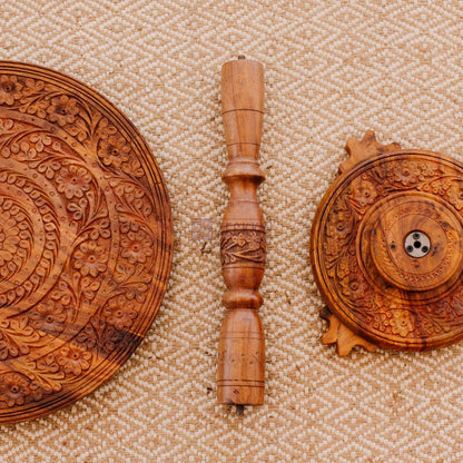 Coffee Table - Wooden Side Table for Living Room, Live Edge Coffee Table, Unique End Table, Round Coffee Table with Folding Legs