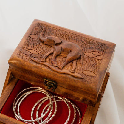 Elephant Layered Jewelry Box, Engraved Jewellery Box, Bridesmaid Gift, Birthday Gift, Bridal Party Gifts, Gift for her
