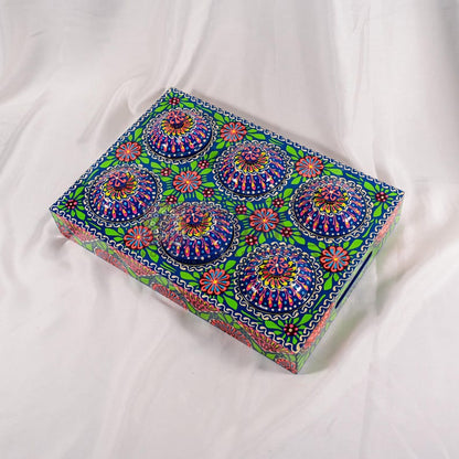 Pakistani Truck Art Masala Box: Rosewood Spice & Dry Fruit Organizer