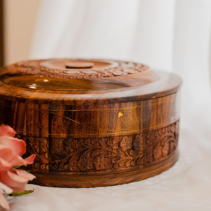 Wooden Roti Box, Pakistani Decor Hotpot Food Storage Container, Pakistan Cookware Chapati Box, Roti Warmer Kitchen Accessory