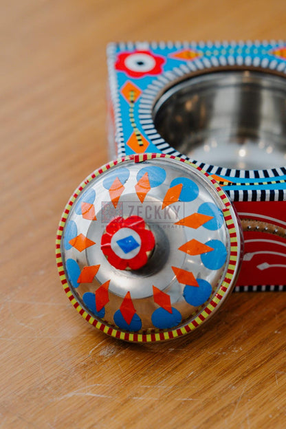 Rosewood Masala Box: Chamakpatti Truck Art Spice Organizer