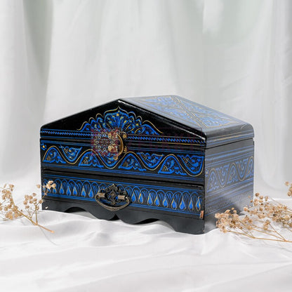 Handmade Rosewood Jewelry Box with Drawer: Velvet Lined Organizer