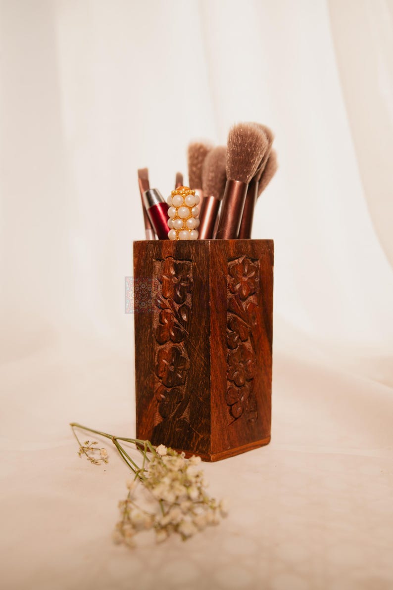 Pen Holder for Desk, Handmade Wooden Pencil Organizer, Stationary Organizer, Rustic Office Decor, Thoughtful Gift for Teacher or Writer