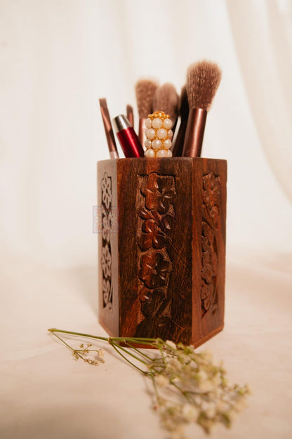 Pen Holder for Desk, Handmade Wooden Pencil Organizer, Stationary Organizer, Rustic Office Decor, Thoughtful Gift for Teacher or Writer