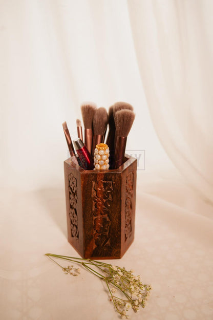 Pen Holder for Desk, Handmade Wooden Pencil Organizer, Stationary Organizer, Rustic Office Decor, Thoughtful Gift for Teacher or Writer