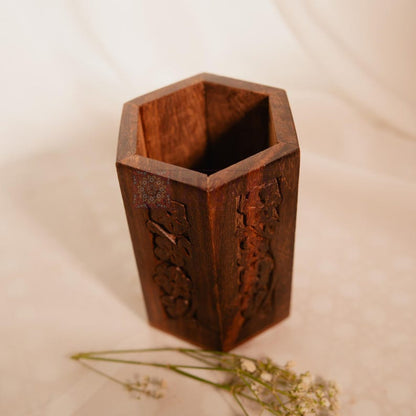 Pen Holder for Desk, Handmade Wooden Pencil Organizer, Stationary Organizer, Rustic Office Decor, Thoughtful Gift for Teacher or Writer