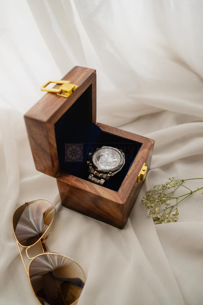 Handmade Wooden Watch Case with Lock – Single Watch Box for Men’s Timepiece - Elegant Gift for Dad, Groom or Boyfriend