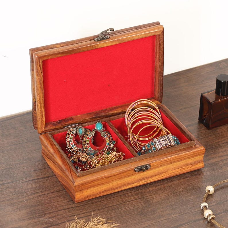 Personalized Rosewood Jewelry Box: Hand-Carved Elephant Keepsake