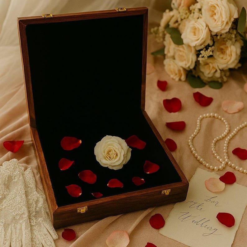 Custom Personalized Wooden Keepsake box - Valentines Gift for Him, Her, Boyfriend Girlfriend, Couple, Men, Wedding Engagement Card Wood box