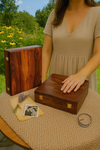Wedding Card Box - Personalized Wooden Memory Box for Couples, Bridesmaid Gift, Groomsmen Gift Box, Custom Wedding Gift & Anniversary Gift