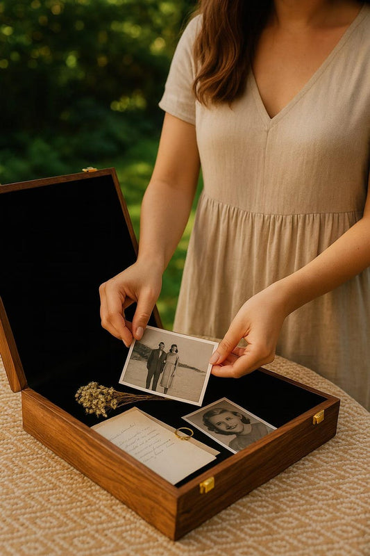 Wedding Card Box - Personalized Wooden Memory Box for Couples, Bridesmaid Gift, Groomsmen Gift Box, Custom Wedding Gift & Anniversary Gift