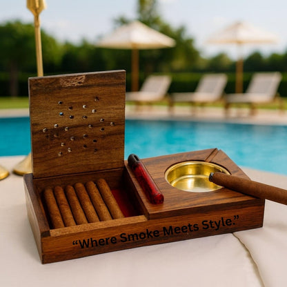 Personalized Ashtray with Lighter Organizer, Custom Smoking Accessories Gift for Him, Groomsmen Proposal & Father's Day Gift