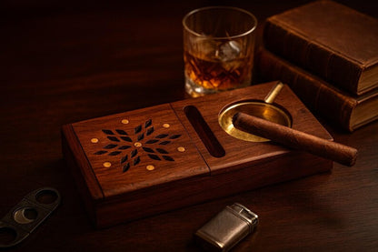 Cigar Accessories Gift Set – Personalized Cigar Ashtray for Best Man, Retirement Gift, Graduation Gift & Wedding Party Favors