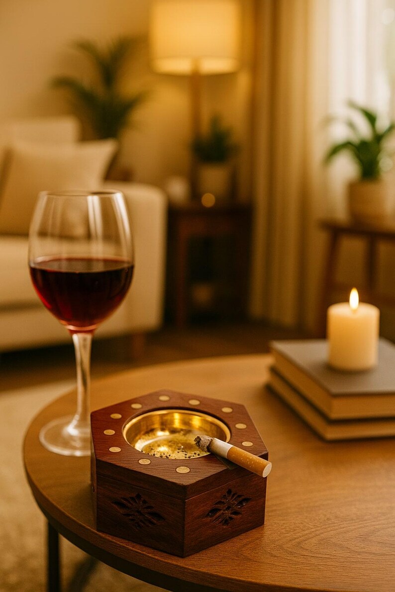 Handmade Wooden Cigar Ashtray, Smoking Accessory for Cigar Lovers, Father’s Day Gift, Groomsmen Gift, Graduation Gift