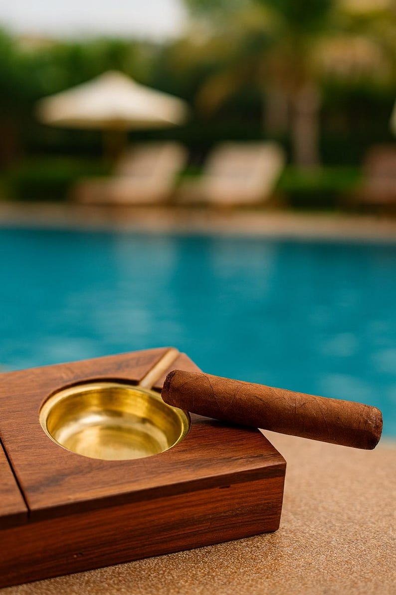 Personalized Ashtray with Lighter Organizer, Custom Smoking Accessories Gift for Him, Groomsmen Proposal & Father's Day Gift