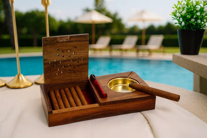 Personalized Ashtray with Lighter Organizer, Custom Smoking Accessories Gift for Him, Groomsmen Proposal & Father's Day Gift