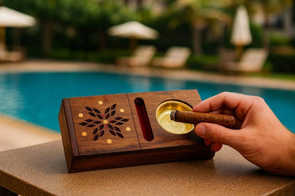 Personalized Ashtray with Lighter Organizer, Custom Smoking Accessories Gift for Him, Groomsmen Proposal & Father's Day Gift