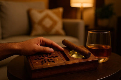 Cigar Accessories Gift Set – Personalized Cigar Ashtray for Best Man, Retirement Gift, Graduation Gift & Wedding Party Favors