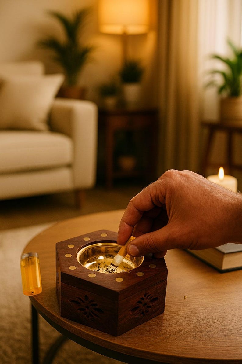 Handmade Wooden Cigar Ashtray, Smoking Accessory for Cigar Lovers, Father’s Day Gift, Groomsmen Gift, Graduation Gift