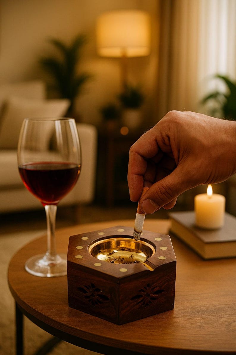 Handmade Wooden Cigar Ashtray, Smoking Accessory for Cigar Lovers, Father’s Day Gift, Groomsmen Gift, Graduation Gift