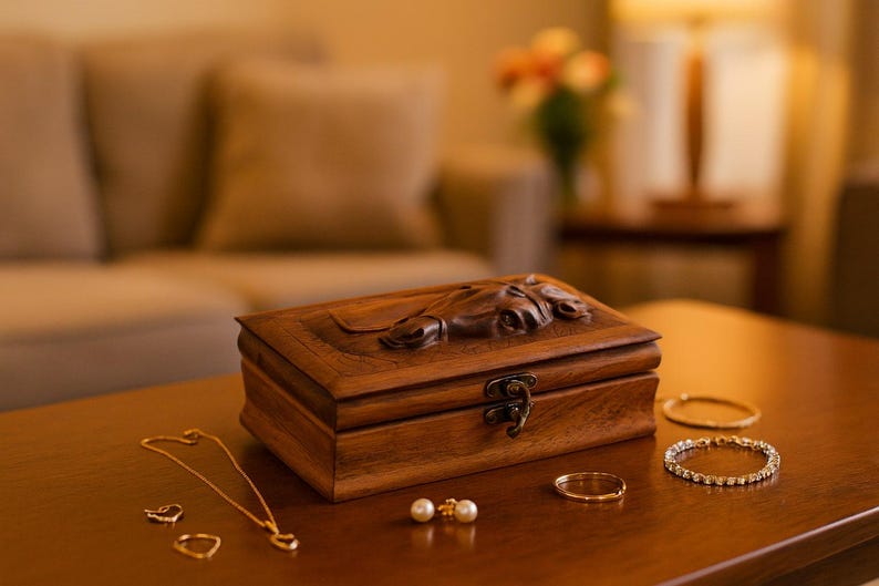 Small Personalized Jewelry Box Custom Travel Case with 2 Compartments Christmas Gift for Her 21st Birthday Gift