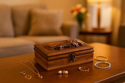 Small Personalized Jewelry Box Custom Travel Case with 2 Compartments Christmas Gift for Her 21st Birthday Gift