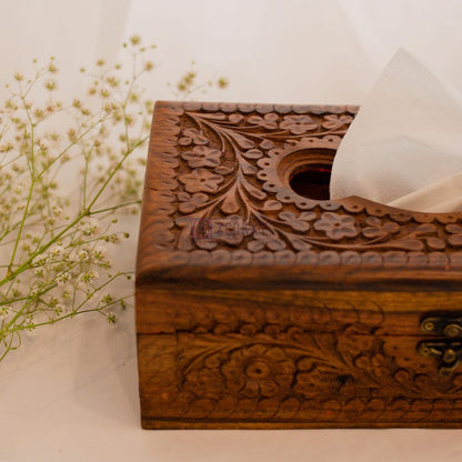 Home Decor Natural Wood Tissue Paper Box Handmade Birthday Wedding Gift for Couple Unique Housewarming Gifts for Friends