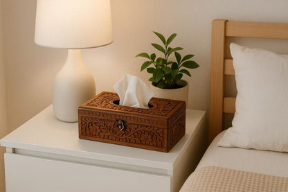 Home Decor Natural Wood Tissue Paper Box Handmade Birthday Wedding Gift for Couple Unique Housewarming Gifts for Friends