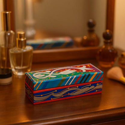 Decorative Rosewood Necklace Box: Hand-Painted Jewelry Holder