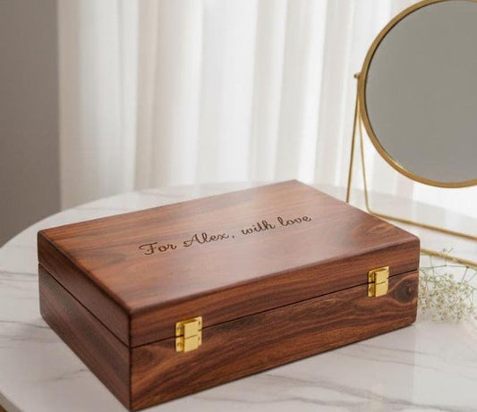 Personalized Watch Box For Men 10 Divider Slots Engraved Wooden Jewelry Display Organizer with Quotes Custom Name Valentines Gift For Him