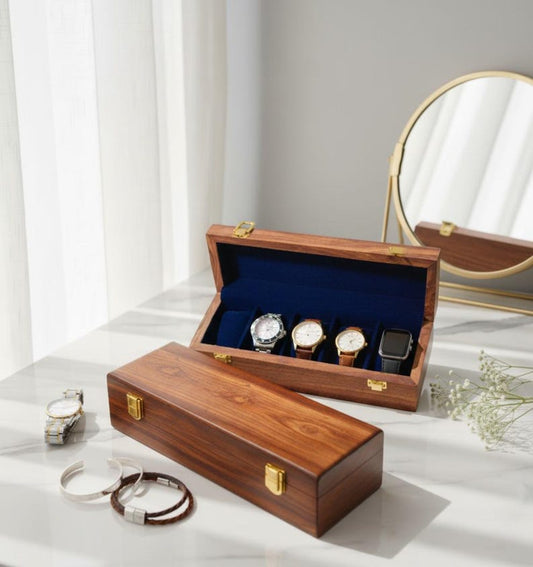 Solid Wood Watch Box Custom Watch Display Case: Personalize Jewelry Organizer for Men & Women