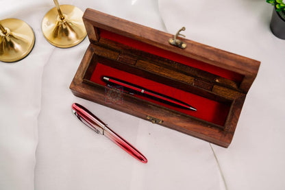 Custom Wooden Pen Box Engraved Pen Case Personalized Wood Pen Boxes Rustic Pen Storage Display Wooden Pen Gift for Him Dad